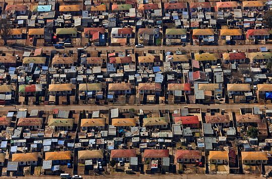 aerial view typical South African township